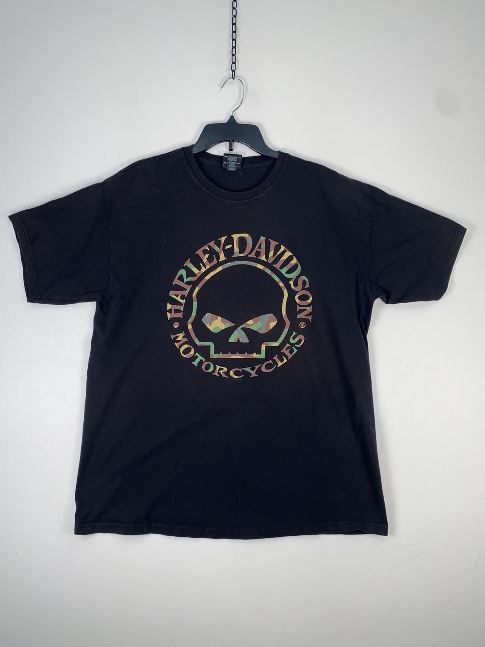 Harley-Davidson Shirt Mens XL Black Skull Baton Rouge Graphic Tee T-Shirt